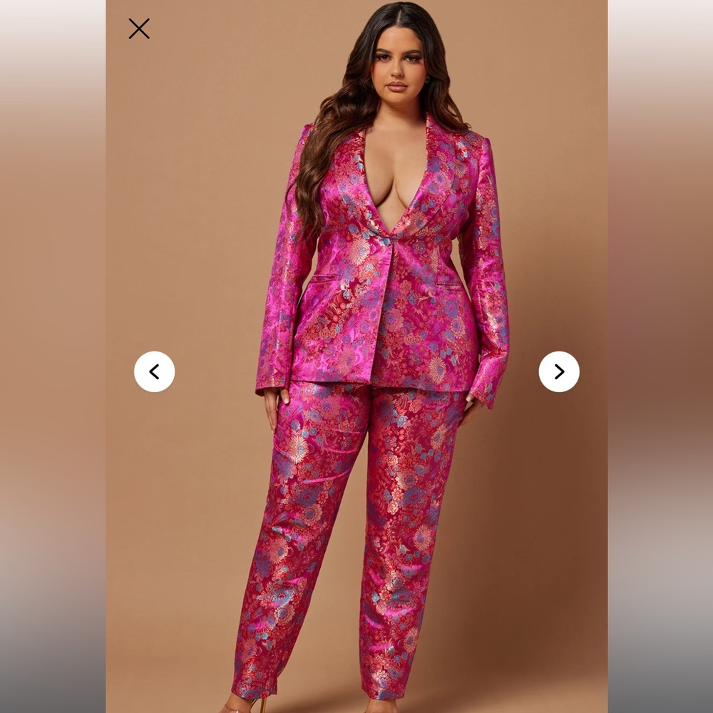 Pretty In Pink Embroidered Suit Set - Fuchsia